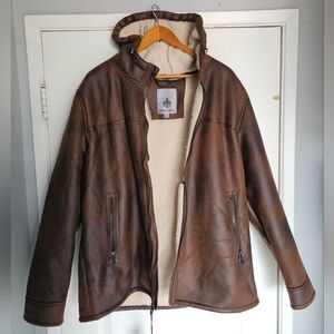 Rainforest Bomber Jacket Men's XL Faux Suede Sherpa